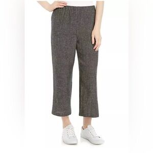 Eileen Fisher | Tweed Mélange Organic Cotton Linen Blend Stretch Crop Pant Med.